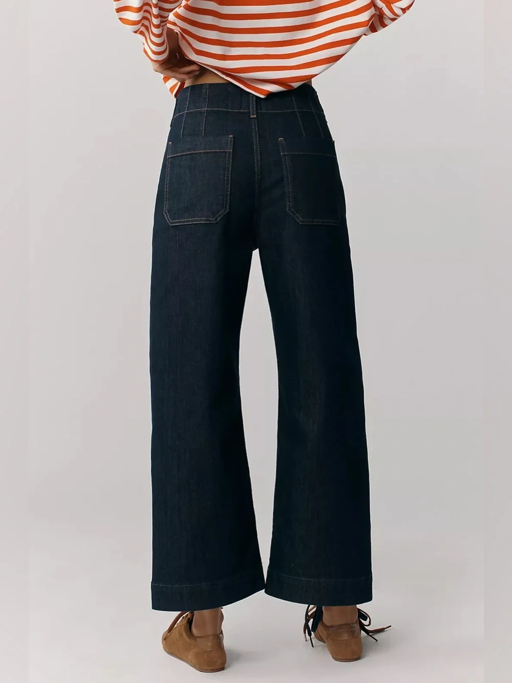 Anthropologie Maeve Colette High-Rise Wide-Leg Cropped Jeans